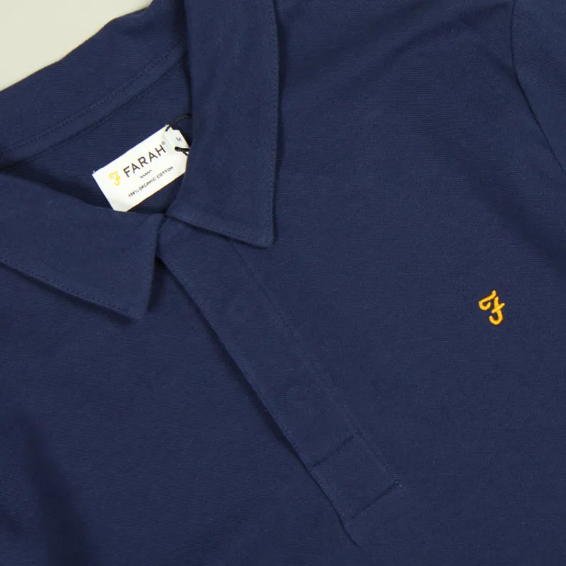 Farah Haslam LS Polo Shirt - Rich Indigo-1